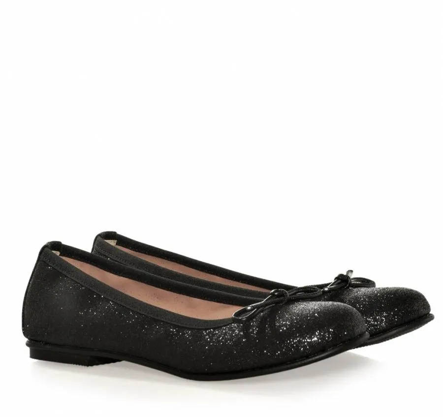 PRIMI PASSI BALLARINAS 31033 GLITTER LEATHER BLACK