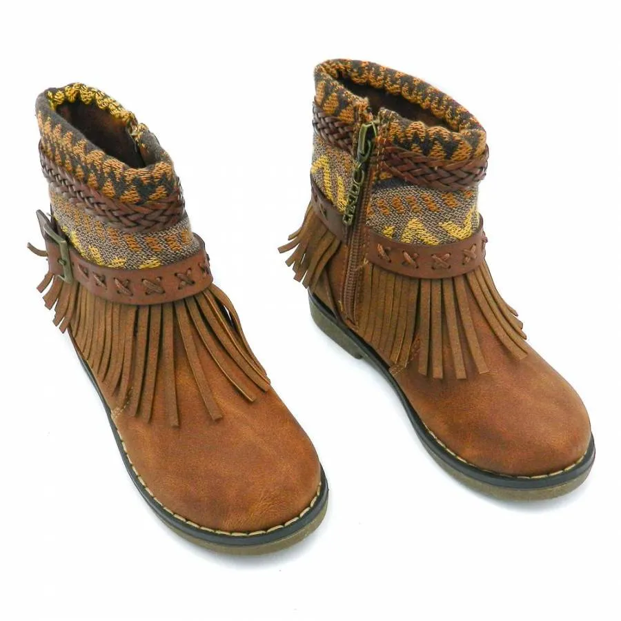 CHIKA-10 CUERO GIRL BOOTS MANGOLIA BRAUN INDIAN (ΔΕΡΜΑΤΙΝΑ)