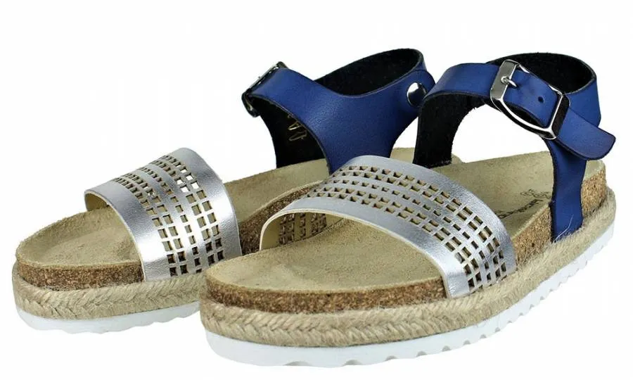 YOSHINO SANDALS 1571-C15 SILVER/BLUE