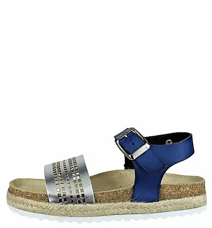 YOSHINO SANDALS 1571-C15  SILVER/BLUE