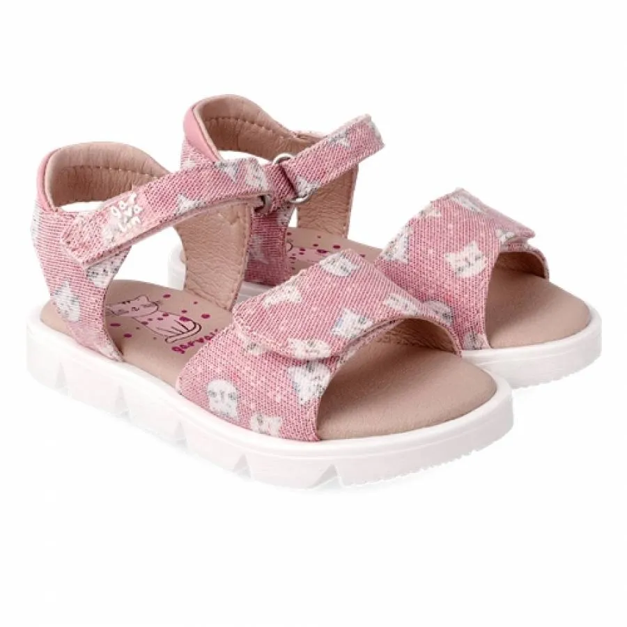 GARVALIN SANDALIA GIRLS A-FUCSIA Y GATOS 212326