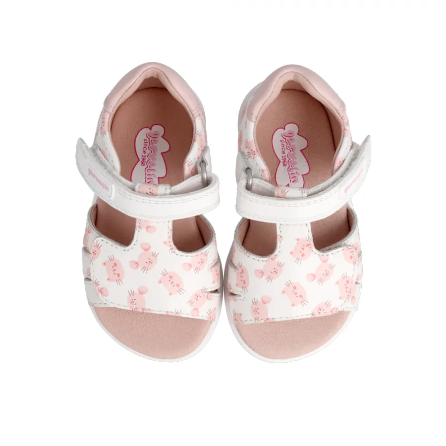 GARVALIN SANDALIA ESTAMPADO BLANCO RATONES 222304-B