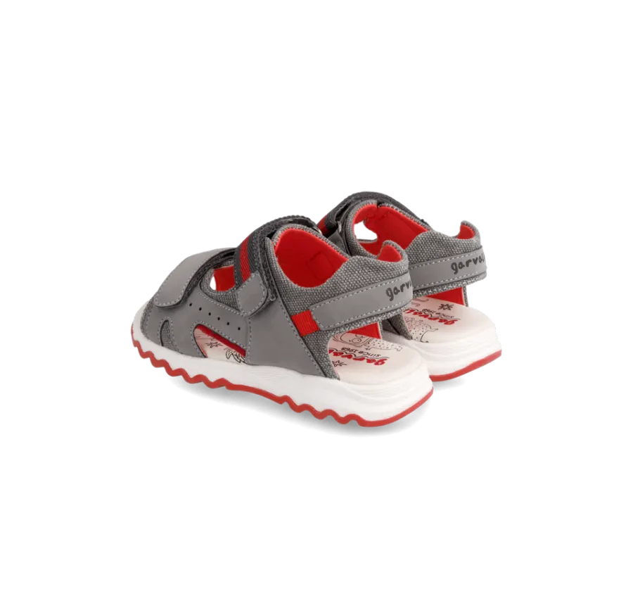 GARVALIN SANDALIA VELCROS 222652-B2  MAT GRIS
