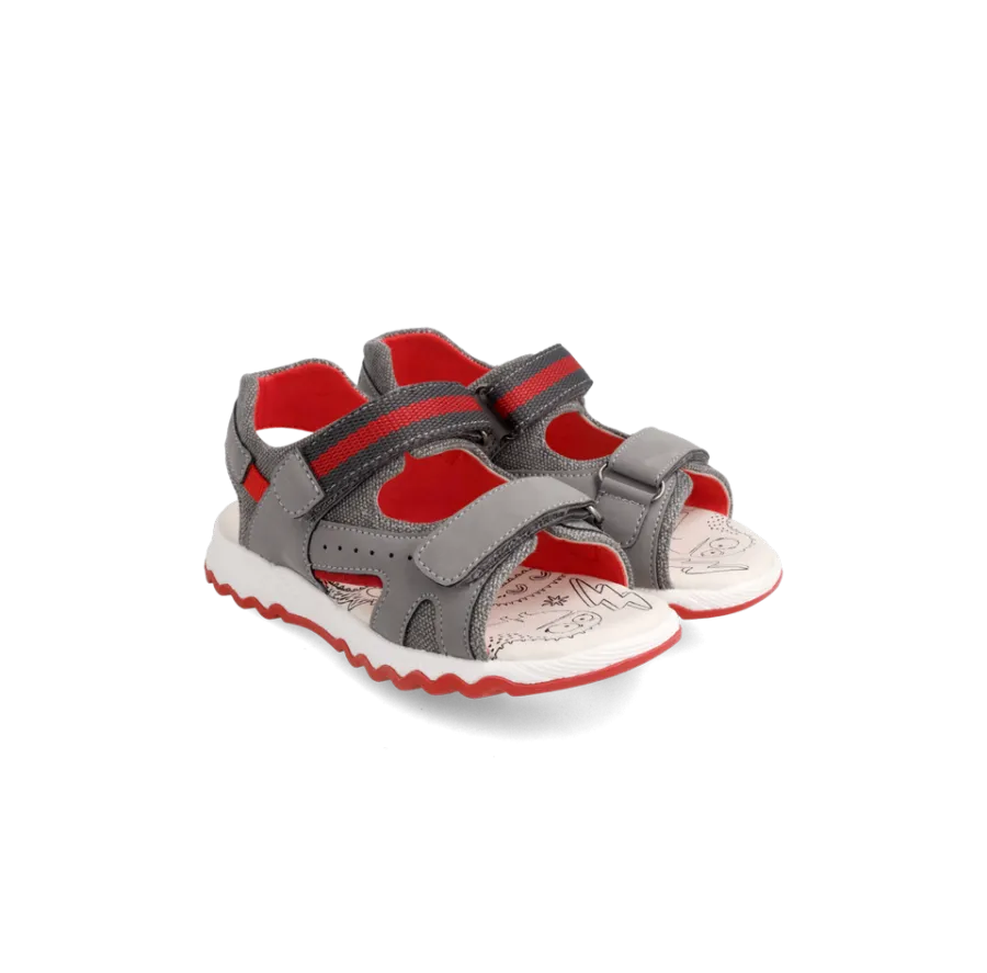 GARVALIN SANDALIA VELCROS 222652-B1 MAT GRIS