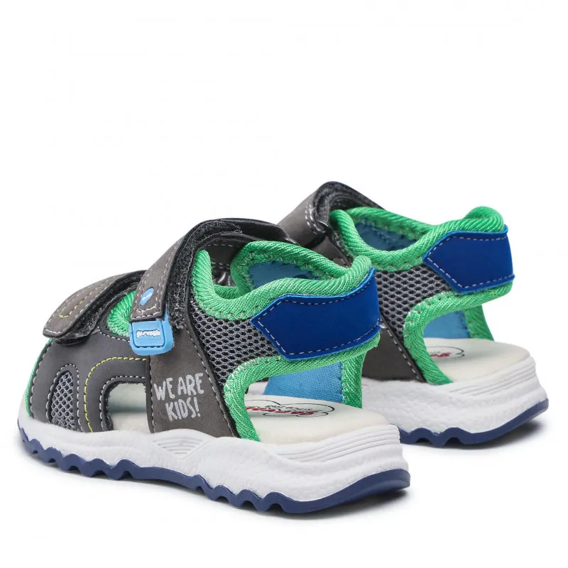 GARVALIN SANDALIA VELCROS 222806-B GRIS AZUL ELÉCTRICO
