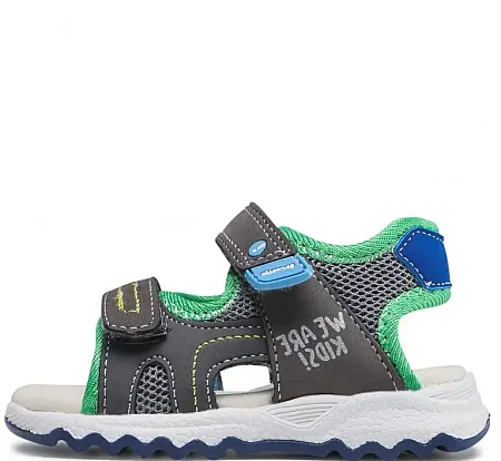 GARVALIN SANDALIA VELCROS  222806-B GRIS  AZUL ELÉCTRICO