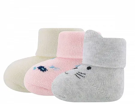 EWERS BABYSOCKS 3PACK  CAT/FLOWERS/Uni 205261-2-ONE