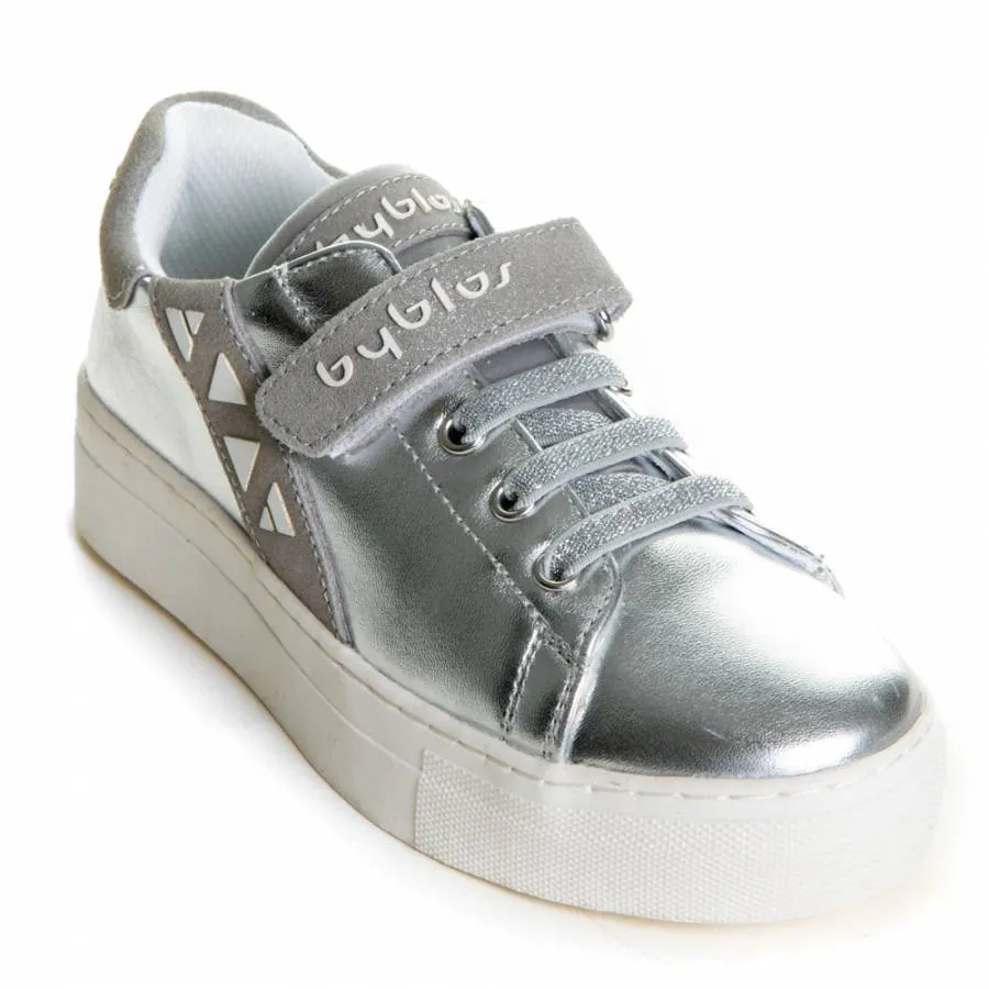 BYBLOS GIRLS SNEAKERS SILVER VELCRO 0132