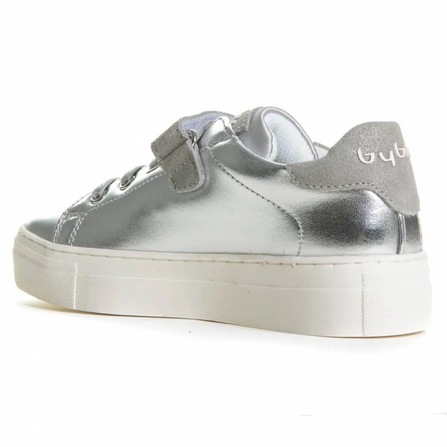 BYBLOS GIRLS SNEAKERS SILVER VELCRO 0132