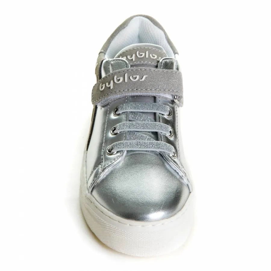 BYBLOS GIRLS SNEAKERS SILVER VELCRO 0132