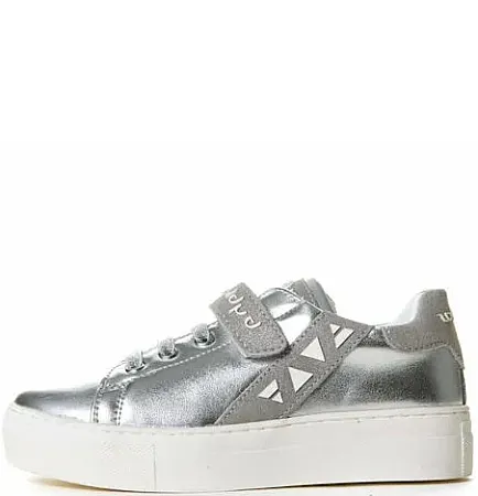 BYBLOS GIRLS SNEAKERS SILVER VELCRO 0132