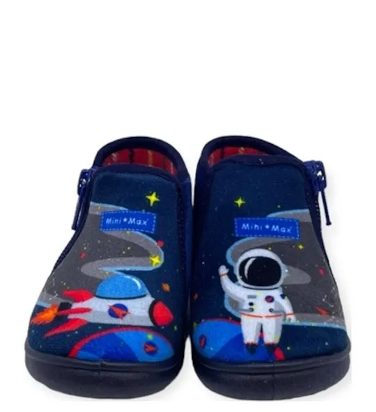 MINI MAX GEO BLUE SLIPPERS BOYS ANATOMIC