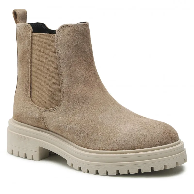 GEOX CHELSEA D IRIDEA D26HRS 00022 C5004 S SUEDE SAND WOMAN ANKLE BOOTS URBAN