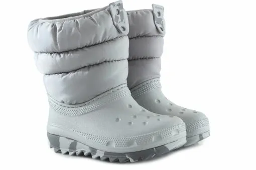 CROCS CLASSIC NEO PUFF BOOT K 207684-007 LIGHT GREY/GRIS CLAIR