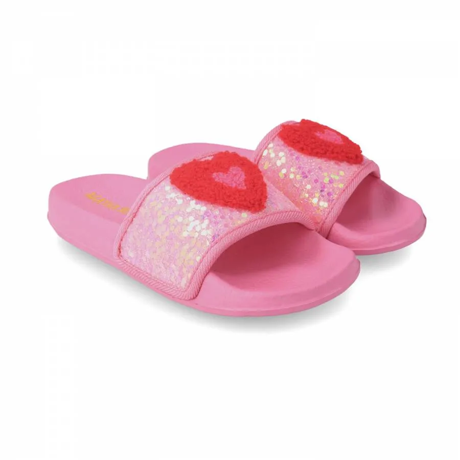 AGATHA RUIZ DE LA PRADA 232981-A1 FUCSIA GLITTER FLIP FLOP CORAZON