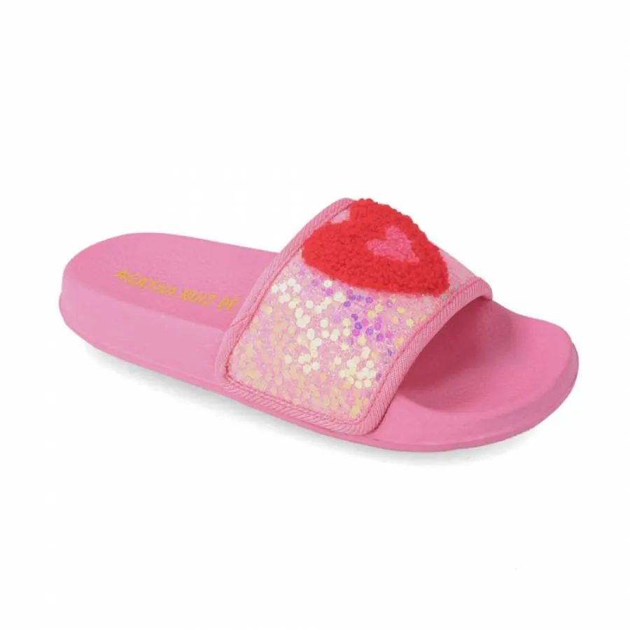 AGATHA RUIZ DE LA PRADA 232981-A1 FUCSIA GLITTER FLIP FLOP CORAZON