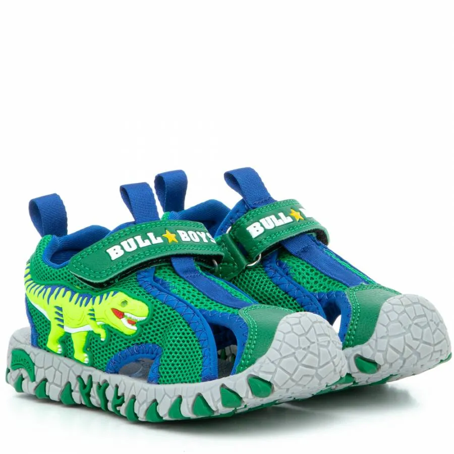 BULL BOYS SANDALO LIGHTS T-REX  DNCL2140 AS40 VERDE FORESTA