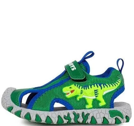 BULL BOYS SANDALO LIGHTS T-REX  DNCL2140 AS40 VERDE FORESTA