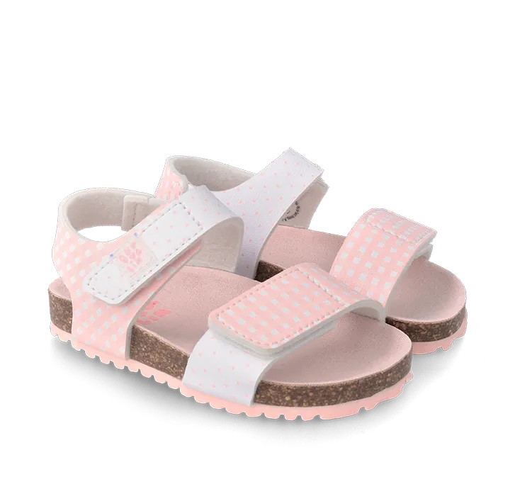 GARVALIN SANDALIA GIRLS BIO ESTAMPADO 232431-B BLANCO Y ROSA