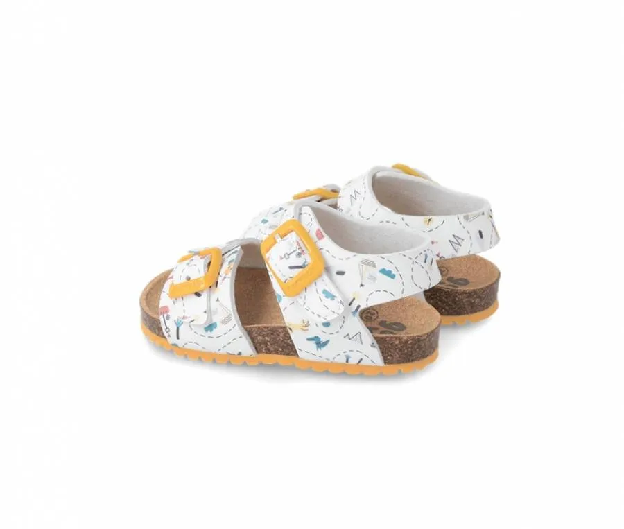 GARVALIN SANDALIA BIO ESTAMPADO 232663-B 2 BLANCO