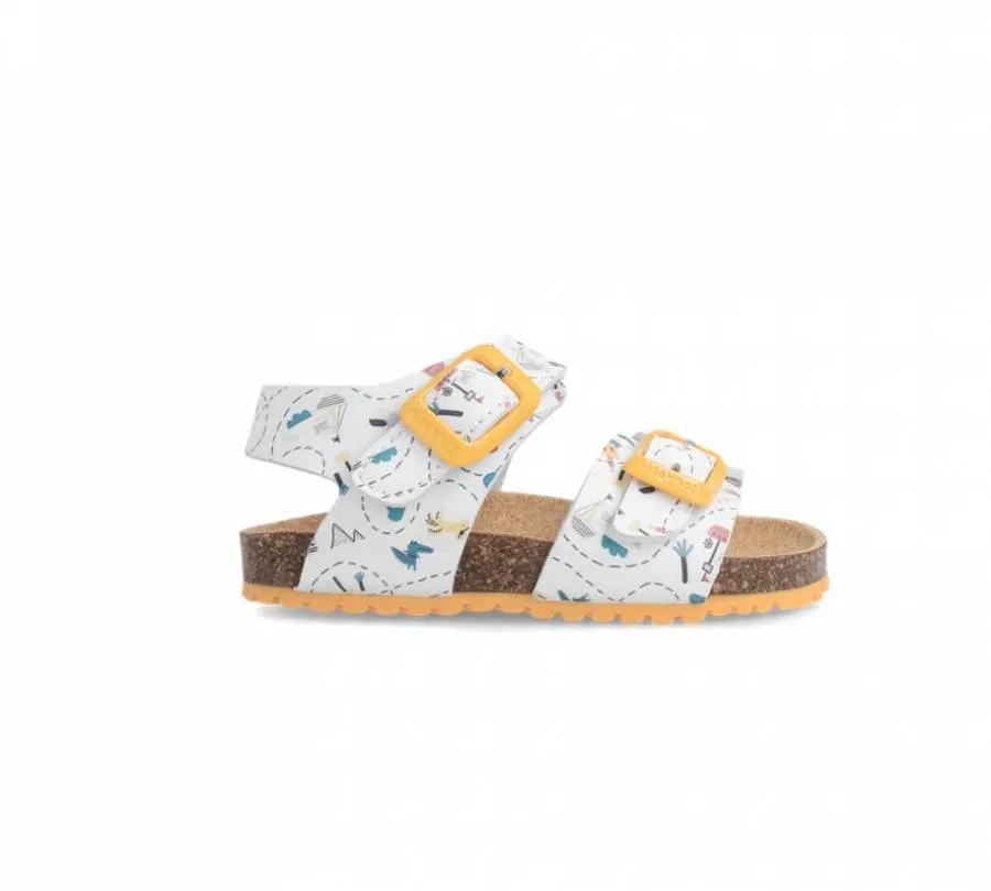 GARVALIN SANDALIA BIO ESTAMPADO 232663-B 2 BLANCO