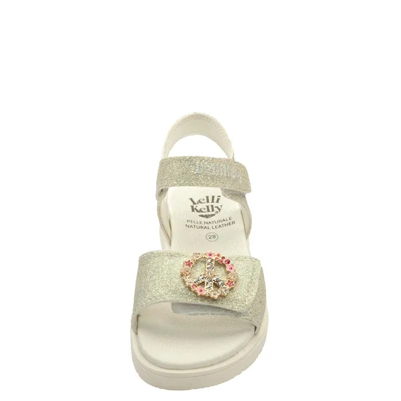 LELLI KELLY SANDALO FELICIA LKCV3570 LA01 GLITER BIANCO