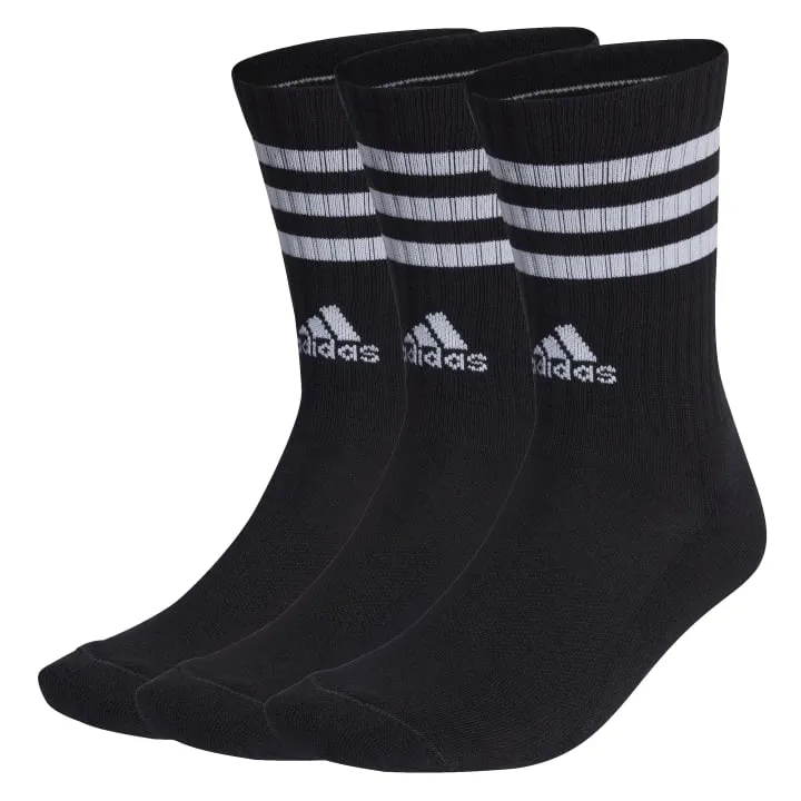 ADIDAS 3-STRIPES CUSHIONED CREW SOCKS 3 PAIRS IC1321 BLCK/WHITE