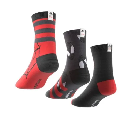 ADIDAS MARVEL SPIDER-MAN CREW SOCKS 3 PAIRS HZ2915 BLACK/GRESIX
