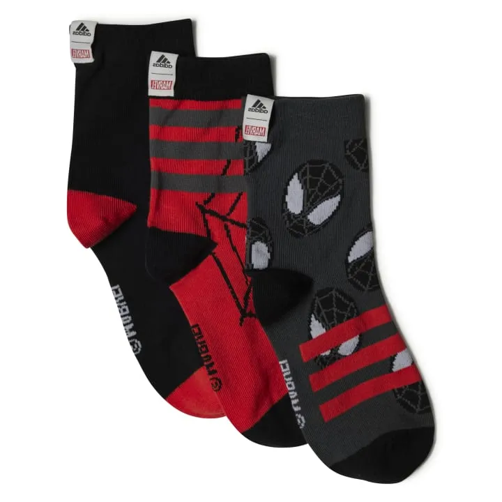 ADIDAS MARVEL SPIDER-MAN CREW SOCKS 3 PAIRS HZ2915 BLACK/GRESIX