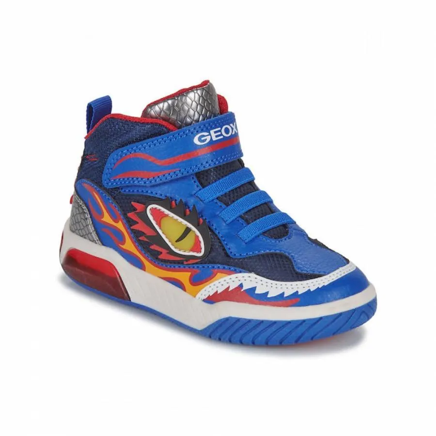 GEOX J INEK B. J369CD 0FEFU C0833 NAVY/ORANGE SNEAKERS LIGHTS