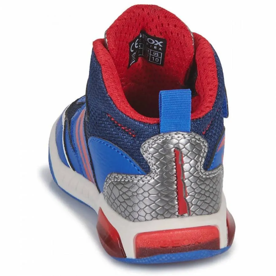 GEOX J INEK B. J369CD 0FEFU C0833 NAVY/ORANGE SNEAKERS LIGHTS