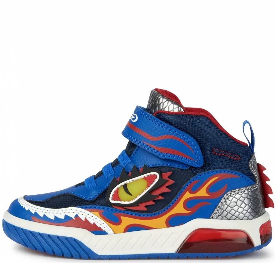 GEOX J INEK B. J369CD 0FEFU C0833 NAVY/ORANGE SNEAKERS LIGHTS