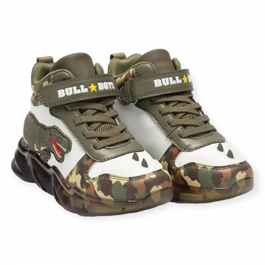 BULL BOYS SNEAKERS DNAL2201 AA68 T-REX MID LIGHTS BIANCO/VERDE
