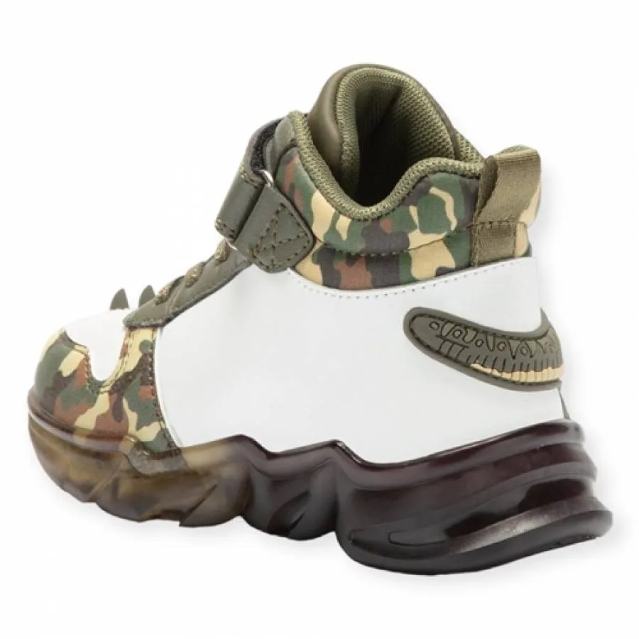 BULL BOYS SNEAKERS DNAL2201 AA68 T-REX MID LIGHTS BIANCO/VERDE