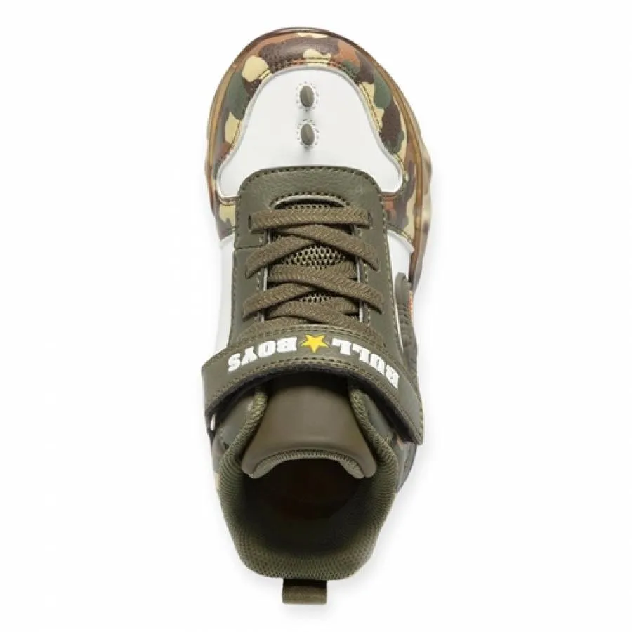 BULL BOYS SNEAKERS DNAL2201 AA68 T-REX MID LIGHTS BIANCO/VERDE