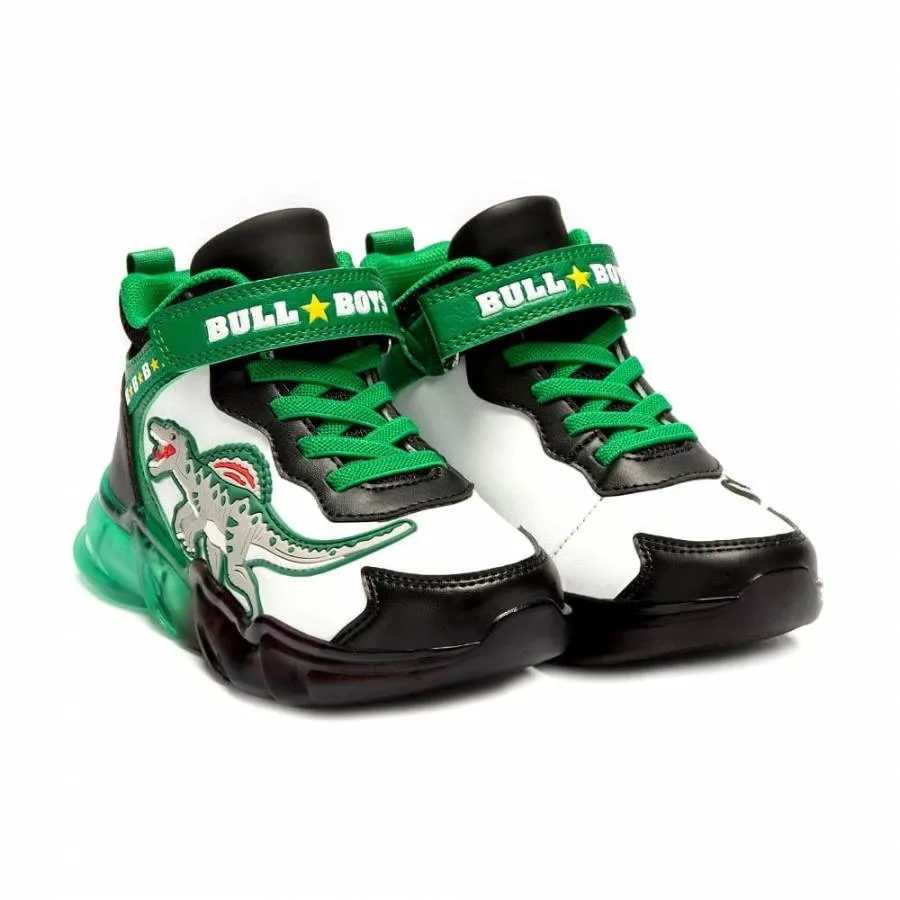 BULL BOYS SPINOSAURO DNAL3390 AA68 MID LIGHTS BIANCO/VERDE