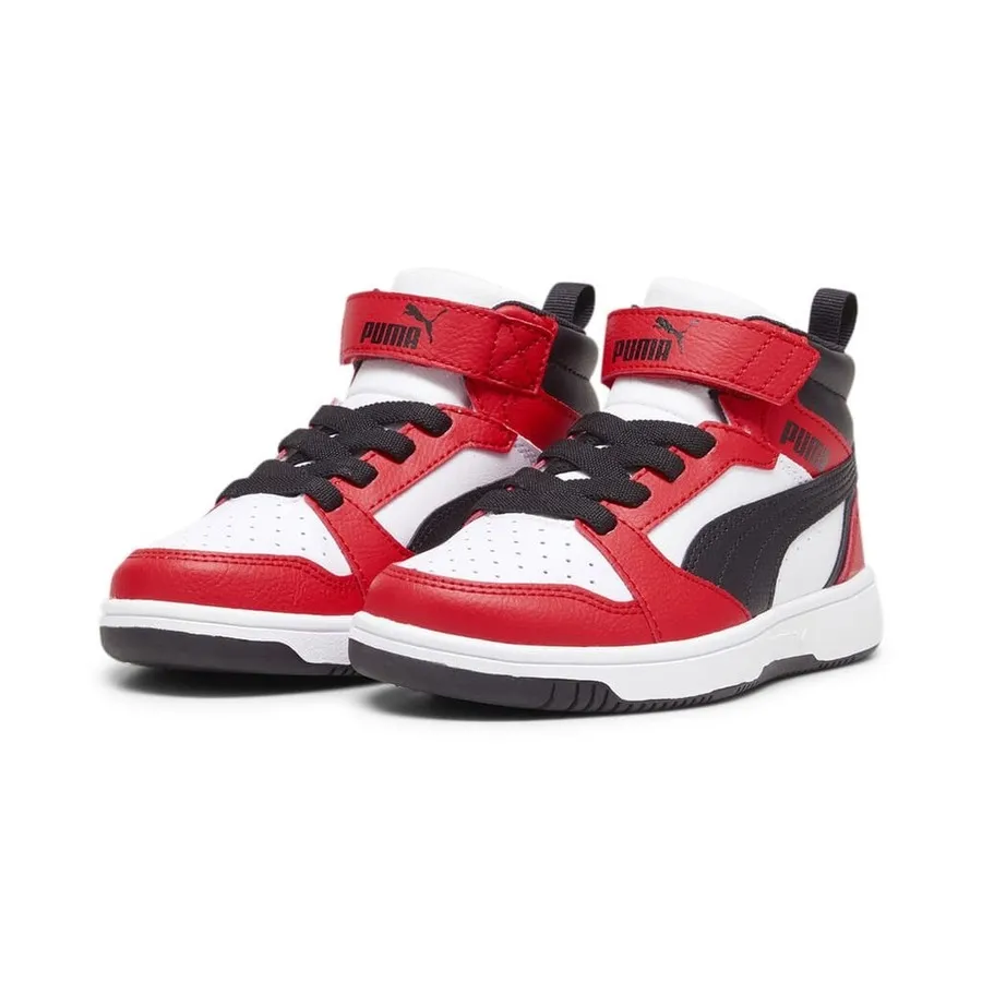 PUMA REBOUND V6 MID AC PS 393832 03 WHITE/BLACK/RED