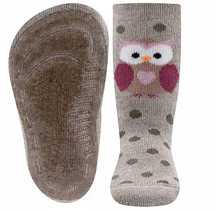 EWERS STOPPER SOCKS 280034-7185 SOFTSTEPS OWL BEIGE/BORDO