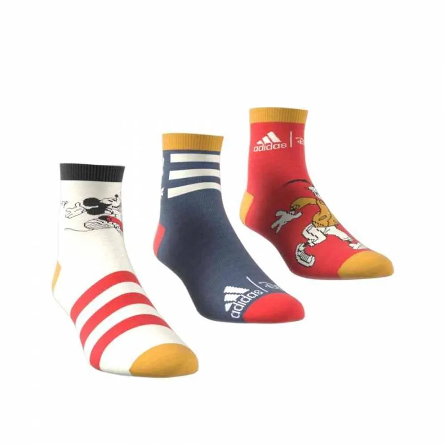 ADIDAS DISNEY'S MICKEY MOUSE SOCKS 3 PAIRS KIDS IU4860 OFF WHITE/BRIGHT RED