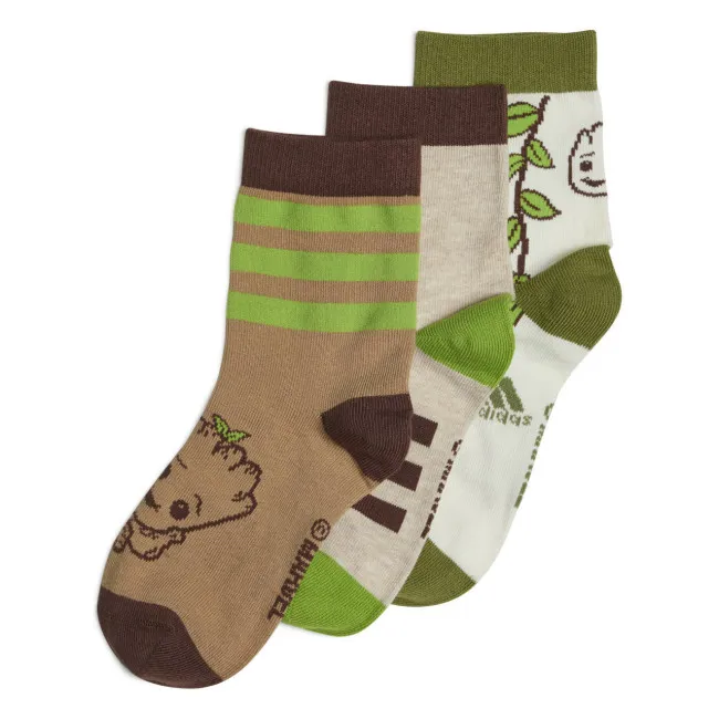 ADIDAS MARVEL GROOT CREW SOCKS 3 PAIRS IU4851 HEATHER/IVORY/CARDBOARD