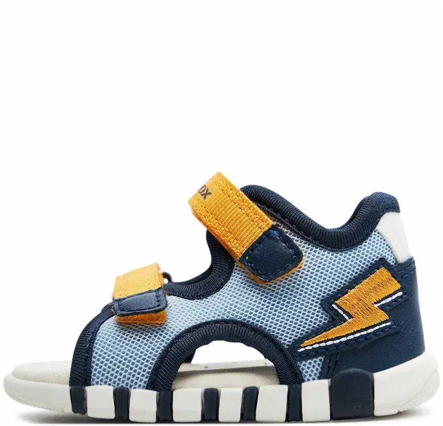 GEOX B IUPIDOO B455PA 01454 CB42V LT NAVY/YELLOW BABY FIRST STEPS CASUAL SPORT