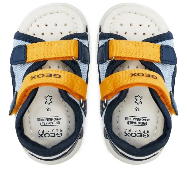 GEOX B IUPIDOO B455PA 01454 CB42V LT NAVY/YELLOW  BABY FIRST STEPS  CASUAL SPORT