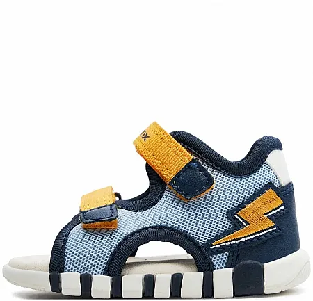 GEOX B IUPIDOO B455PA 01454 CB42V LT NAVY/YELLOW  BABY FIRST STEPS  CASUAL SPORT