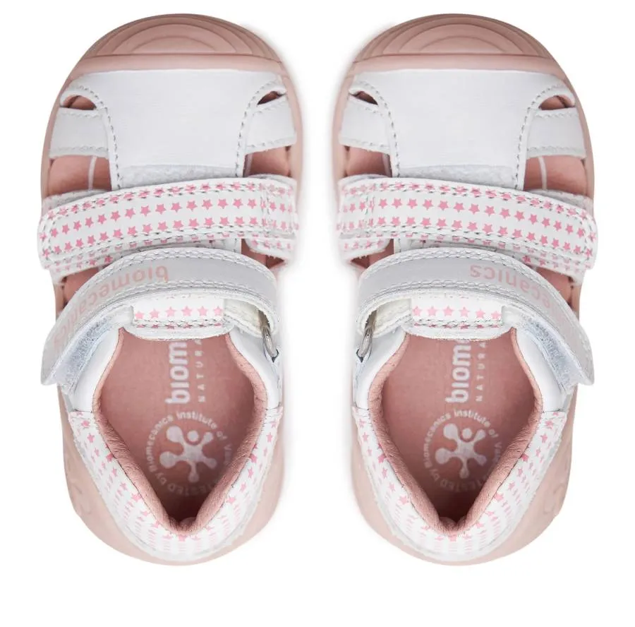 BIOMECANICS SANDALIA GIRLS 242107-B FIRST STEPS WHITE/PINK