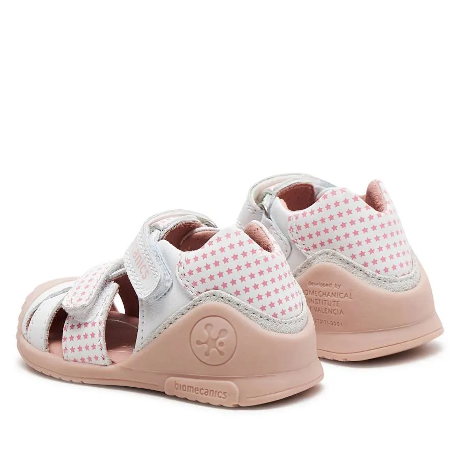 BIOMECANICS SANDALIA GIRLS 242107-B FIRST STEPS WHITE/PINK