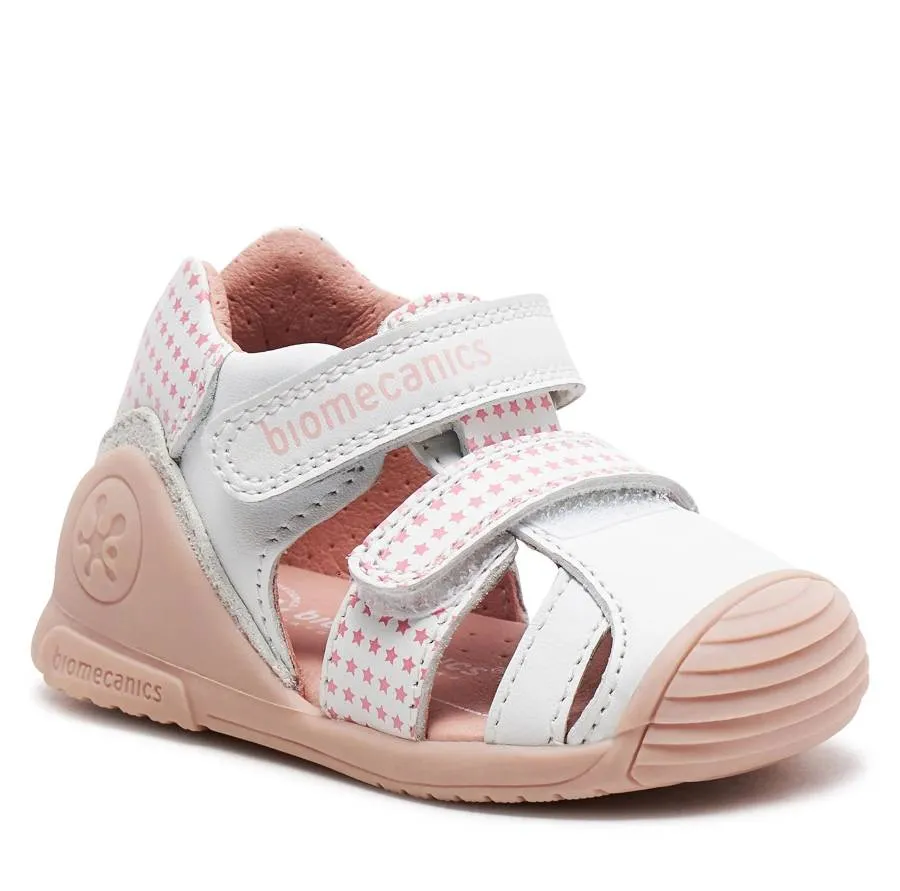 BIOMECANICS SANDALIA GIRLS 242107-B FIRST STEPS WHITE/PINK