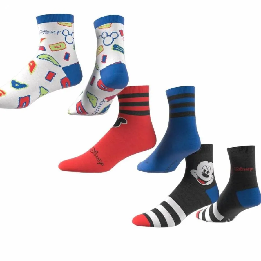 ADIDAS MICKEY MOUSE CREW SOCKS 3 PAIRS IB6776 BLACK/BRIGHT ROYAL/CHALK WHITE