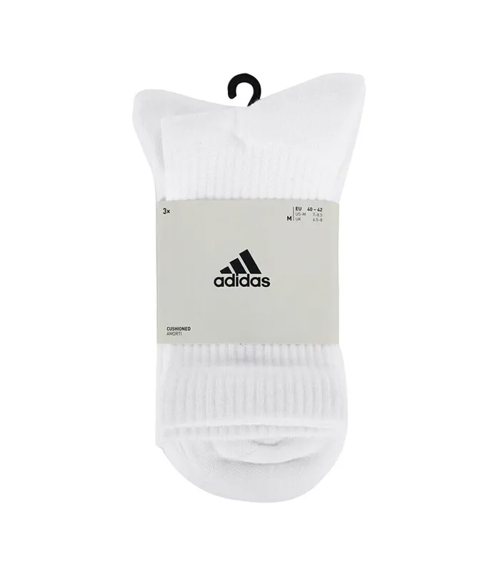 ADIDAS CUSHIONED CREW SOCKS 3 PAIRS HT3446 WHITE/BLACK
