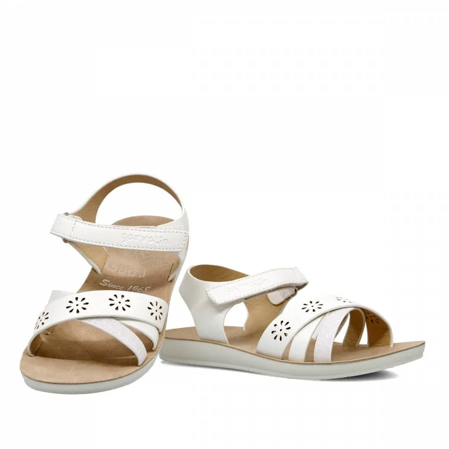 GARVALIN SANDAL GIRL ANATOMIC 242441-D WHITE/SILVER