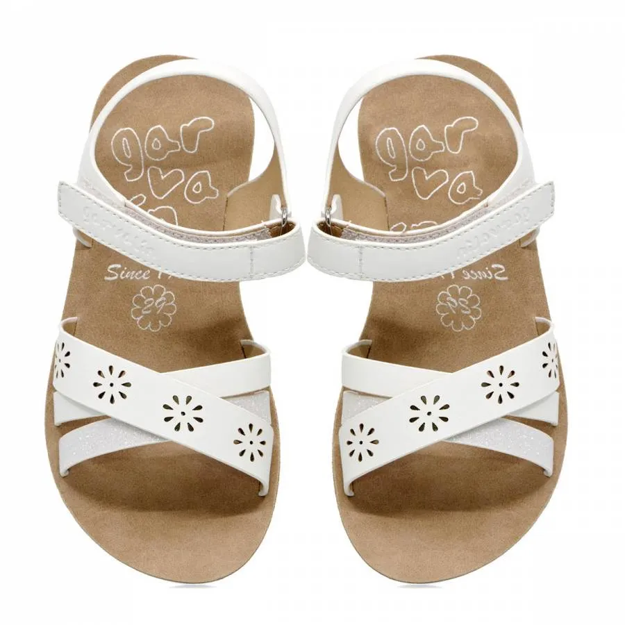 GARVALIN SANDAL GIRL ANATOMIC 242441-D WHITE/SILVER